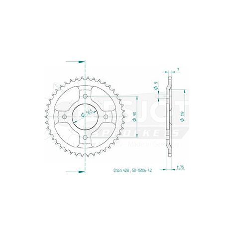Esjot - Couronne - 428 - 42 dents