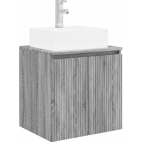 Wall-Mounted Sink Vanity Grey Sonoma 49.5 x 41 x 62.5 cm vidaXL