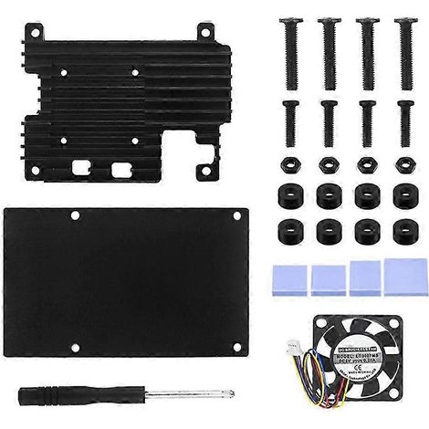 Kit châssis en alliage d'aluminium compatible avec 5 ventilateurs de refroidissement et doté d'une protection pour ventilateurs de refroidissement PWM. (QAQ) (1/5)