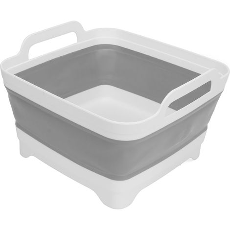 Évier pliable pour camping-car, bassine à vaisselle pliable, bac de rangement de cuisine avec bouchon de vidange et poignée latérale (1/5)