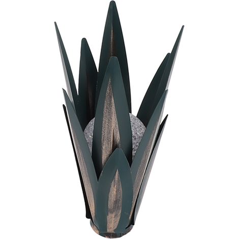 Sculpture artistique Tequila avec lumière colorée, en métal vert foncé, 300 mAh, sculpture d'agave pour salon