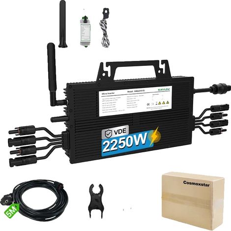Micro-onduleur solaire, sortie de 2250W, compatible avec les appareils intelligents, FNL2250W, 230V, 16-60V (1/2)