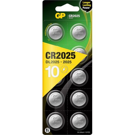 CR2025 LITHIUM PILE GP par 10 pcs