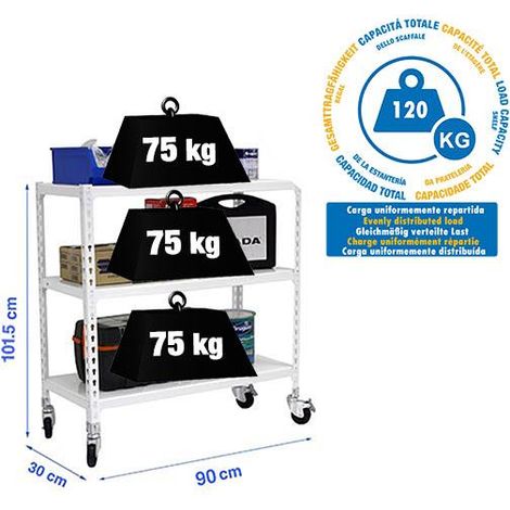 Simonrack SIMONCLICK MOBILE scaffale metallico bianco moderno