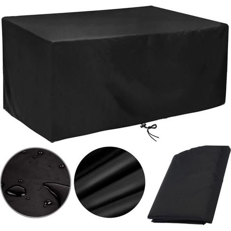Sollbry – Housse de table de jardin 160x100 cm – Imperméable en tissu Oxford – Résistante aux UV et déchirures – Protection extérieure durableAec (1/5)