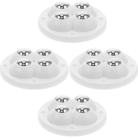 Mini Roulettes Pivotantes Auto-Adhésives Blanches Lot de 4 pour Meubles et Seaux à Serpillière, Roulettes Universelles Adaptées la Cuisine Bricolage (1/5)