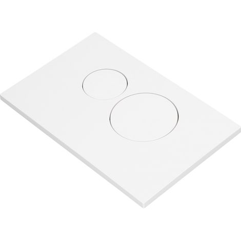 Panneau de Réservoir de Toilette Blanc ABS, Bouton Carré/Rond Double Chasse avec Colonnes Cachées
