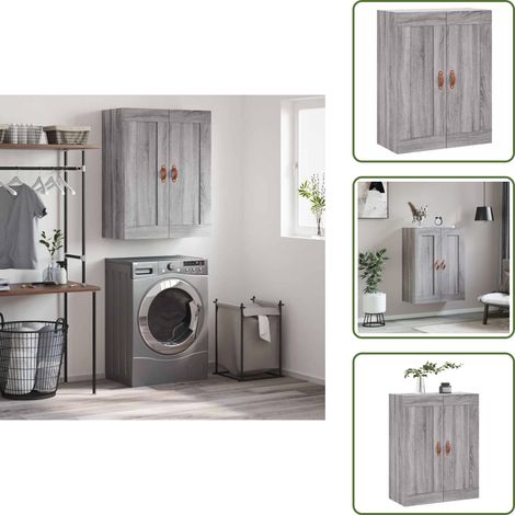 Armoire murale sonoma gris 69,5x34x90 cm bois d'ingénierie - Armoire Murale - Meuble Rangement - Armoire Suspendu - Buffet - Commode (1/5)