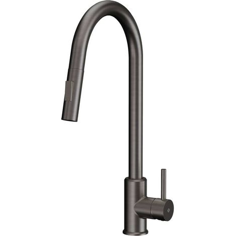 Monomando Cocina Extraible Round Acero Titanio - GME (1/3)