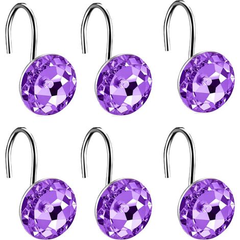 Lot de 12 crochets pour rideaux de salle de bain, crochets pour tringle à rideaux, crochets décoratifs rétro compatibles avec les tringles (1/5)
