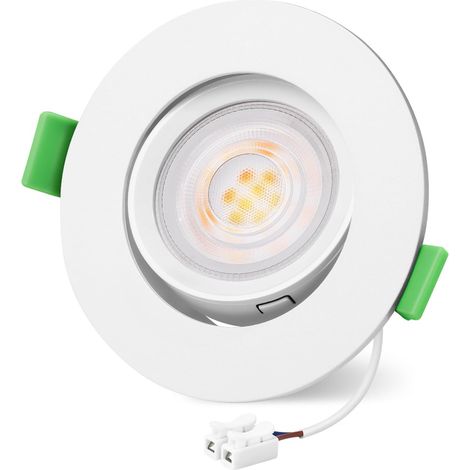 Spot Encastrable - 5 W - 2700 K - Pivotant 45° - IP44 - Pour Salle De Bain Et Salon - 1 Pièce