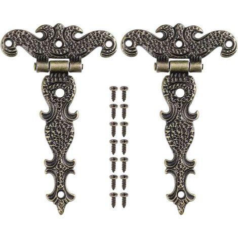 Charnières décoratives pour placard en alliage de zinc, forme en T, lot de 2 pièces – finition élégante et robuste (1/5)