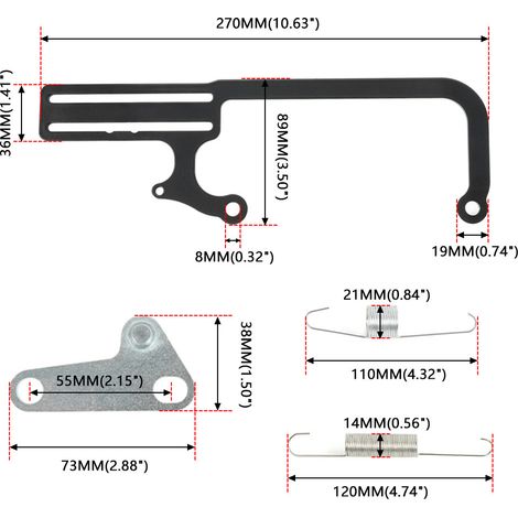 Throttle cable bracket 304147, throttle cable mounting kit for GM700R4 (one set)--DTEKGAZ