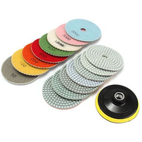 Disque de meulage à eau diamantée de 4 pouces 100mm disque de meulage doux 16 pièces de meulage de pierre (1/4)