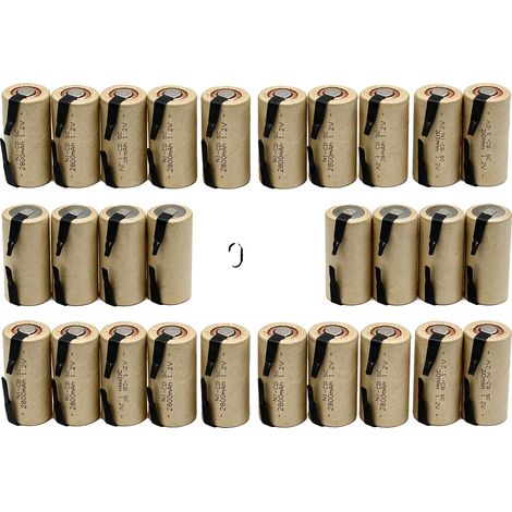 Batería recargable de NiCd, capacidad de 2800 mAh, larga vida útil, 30 unidades, 1,2 V (1/2)