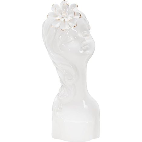 Vaso decorativo in ceramica bianca, 10,5x10x24,7 cm – Young Lady (1/5)