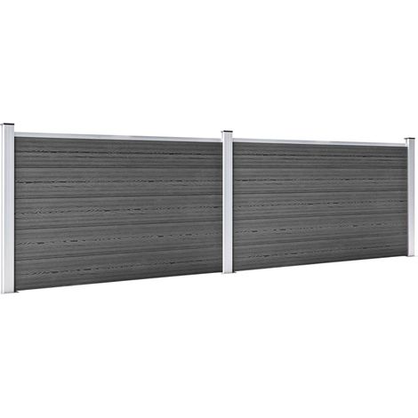 Maison Exclusive - Zaunelement Set WPC 353x105 cm Schwarz