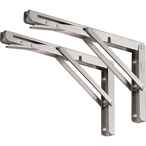 Sollbry Soportes de estante de 30 cm, carga máxima de 150 kg, soporte plegable de acero inoxidable resistente para banco de trabajo, ahorra espacio, paquete de 2 (1/5)