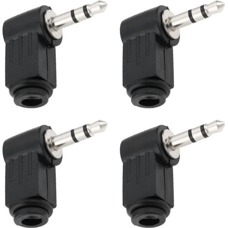 4 adattatori audio saldabili, connettore jack stereo da 3,5 mm, angolo di 90 gradi, per cuffie, lettori MP3 e altoparlanti.