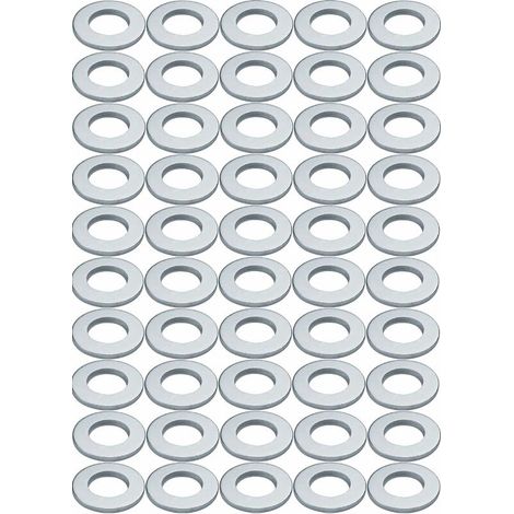 50x Rondelle plate en acier zingué DIN 925 DIN EN ISO 7089 Universel Vis Boulon Etanchéité Fixation Quincaillerie, Ø intérieur 13,0mm (1/2)