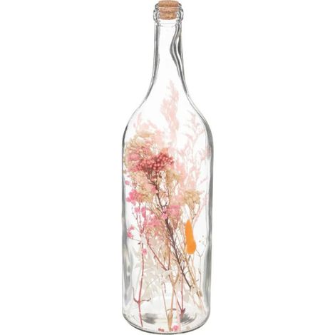 Bouteille Déco "Fleurs Séchées" 46cm Multicolore (1/2)