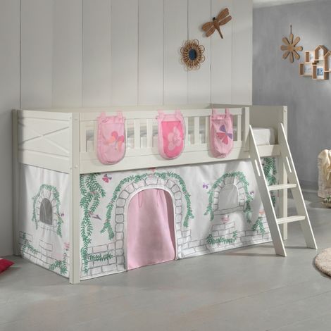 Lit mi-hauteur Scottie 90x200 cm Birdy 2-blanc (1/4)