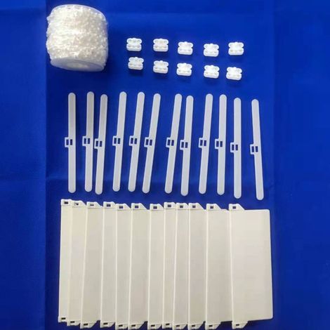 Kit d'accessoires pour store vertical 127 mm : chaînette de 10 m, 10 boucles à billes, 12 panneaux inférieurs, 12 panneaux de suspension doubles (1/5)