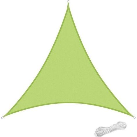 Voile d'ombrage 3x3x3m Auvent Résistante aux Imperméable pour Patio & Terrasse Jardin de Protection Solaire 90% Une Protection des Rayons UV avec Corde Libre Triangulaire Vert (1/5)