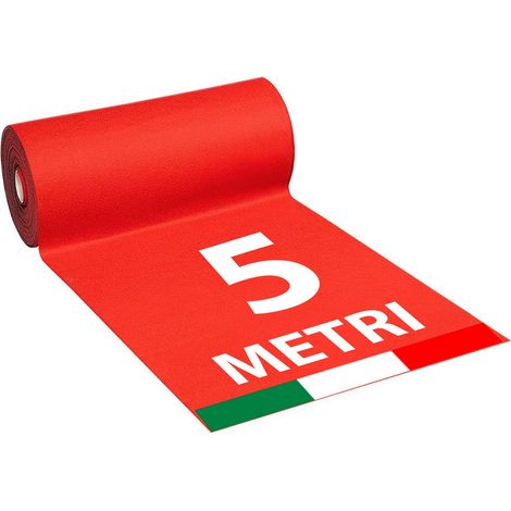 1mt x 5mt Passatoia Rossa Natalizia Tappeto ROSSO Feltro rosso natale chiesa matrimonio negozio - Prodotto italiano