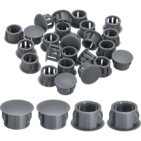 28Pcs Bouchon de Trou en Nylon, 12.5-13mm Diamètre de Trou Bouchon d'étanchéité Rond Souple et Flexible de Verrouillage Bouchons en Caoutchouc pour Bouteille, Tuyaux, Cuisine, Gris (1/5)