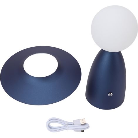 Lampe de table sans fil rechargeable USB-C, lumière chaude 3000K réglable tactile, design silhouette en fer et PE, portable pour intérieur extérieur (1/5)