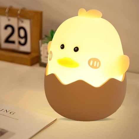 Dimmbares Still-Nachtlicht für Kinder, Baby-Nachtlicht, wiederaufladbare LED-Touch-Nachttischlampe, niedliche Dekoration, Silikon, ideal für Schlafzimmer oder Kinderzimmer [Energieklasse F]