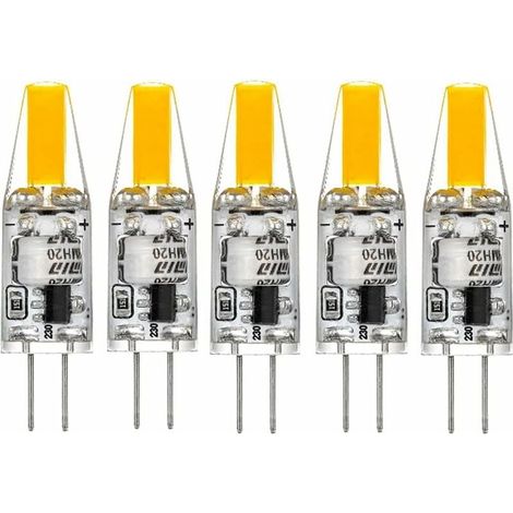 G4 LED 220V 3W 2700K blanc chaud 160LM, ampoules en silicone remplacent les ampoules halogènes traditionnelles 30W, paquet de 5 unites-LIAIKI (1/5)