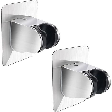 BEBUSINGOTO 2 soportes de ducha sin taladro, ajustables, universales, para pared, para baño de hotel. (1/5)