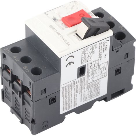 Disjoncteur de protection contre les surcharges et les courts-circuits pour moteur, montage sur rail de guidage 35 mm, interrupteur de protection moteur AC690V GV2 ME10C 4 6,3A (1/5)