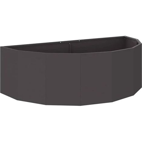 Pot de fleurs noir, 120 x 60 x 35 cm, acier