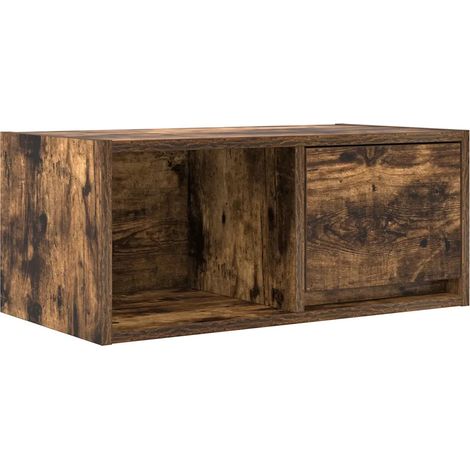 Mueble TV de pared espacio de vida 60 x 31 x 25 cm almacenamiento óptimo diseño moderno en madera contrachapada roble ahumado 020051634 (1/5)