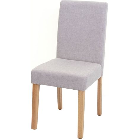 Chaise de salle à manger cuisine en tissu beige crème pieds clairs design moderne 040002319 (1/5)