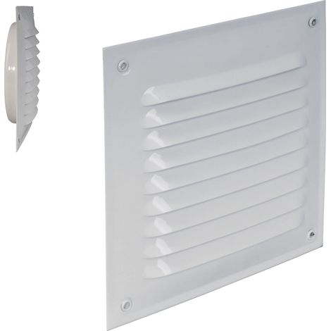 optimAIRo N31072 Außengitter Aluminium, Lüftungsgitter Abluftgitter Lüftungssystem + verlustarme Abluftführung + Aluminium, pulverbeschichtet, mit Fliegennetz (1/3)