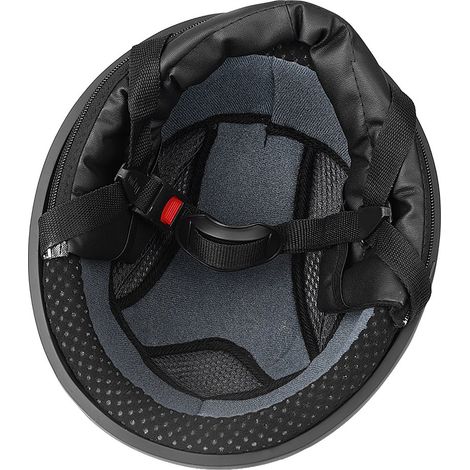 Casque Moto Scooter Universel - Demi-Coque Cuir Synthétique Rouge avec Lunettes Anti-UV (1/5)