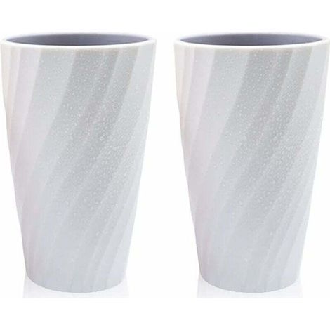 Set mit 2 weichen und unzerbrechlichen Zahnbürstenbechern fürs Badezimmer (weiß)