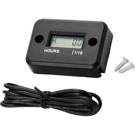 Csparkv – Compteur horaire numérique LCD pour moto, quad, tondeuse – Résistant à l'eau – Installation facile – Suivi précis des heures de fonctionnement (1/4)