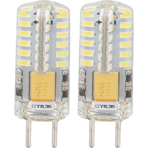 GY6.35 Glühbirne, Augenschutz, Energiesparend, 6000K, 3W, 48 LEDs für Kronleuchter und Tischlampen, 12V (2er-Pack) (1/5)