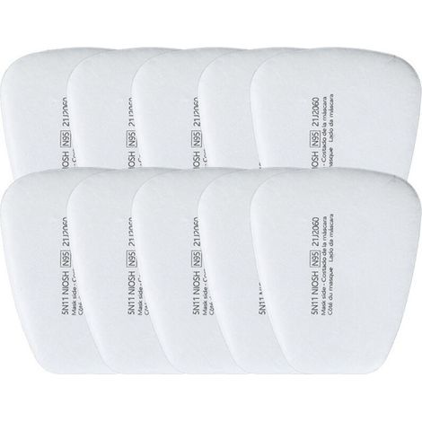 5N11CN KN95 Baumwollfilter-Staubmasken-Ersatzfilter, Baumwollpartikelfilter, allgemeiner Trapezfilter, 10 Stück (1/5)