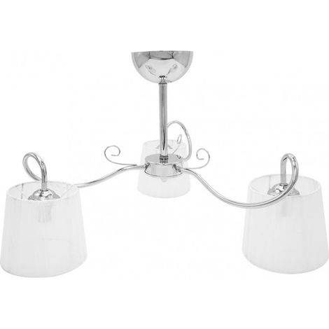 Lampe plafonnier abrila Cuzco chromé 60 cm métal textile