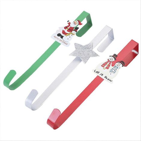 Lot de 3 crochets de porte décoratifs pour couronne de Noël de 30 cm (12 pouces) à motifs de dessins animés (1/5)