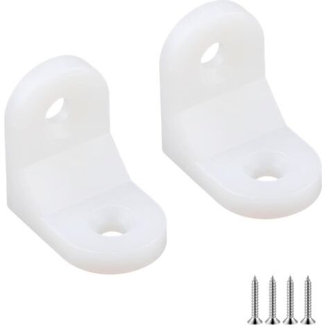 20 Pièces Support D'angle en Plastique, Support D'angle à Angle Droit, Équerres D'angle en L pour Meubles, avec Vis, pour Armoires, Tiroir (1/5)