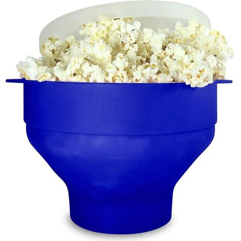 BelleRise - Bol à popcorn pliable en silicone bleu (1/5)