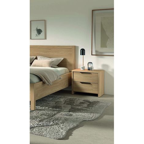 Chevet contemporaine 2 tiroirs coloris acacia Gladys (1/5)