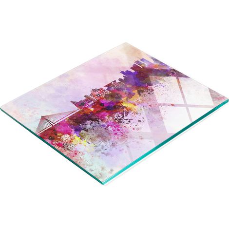 Multifunktionale Küchen-Dekorationsplatte aus gehärtetem Glas, Modell Warschau, 60 x 52 cm (1/5)
